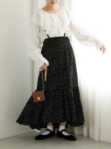 ドットフリルマーメイドスカート｜SLURR｜キャリー品｜スカート