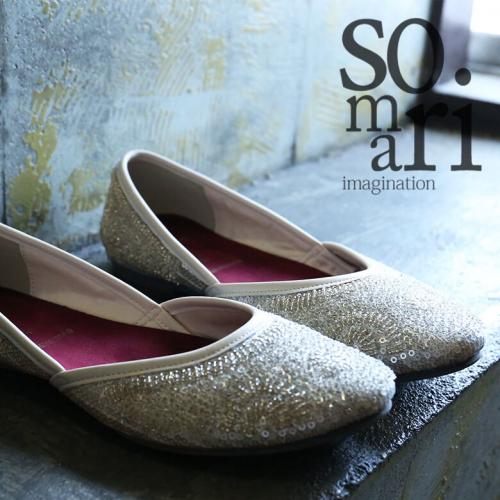 somari ビーズ フラット パンプス Lサイズ somari imaginationビーズフラットパンプス｜somari｜キャリー品