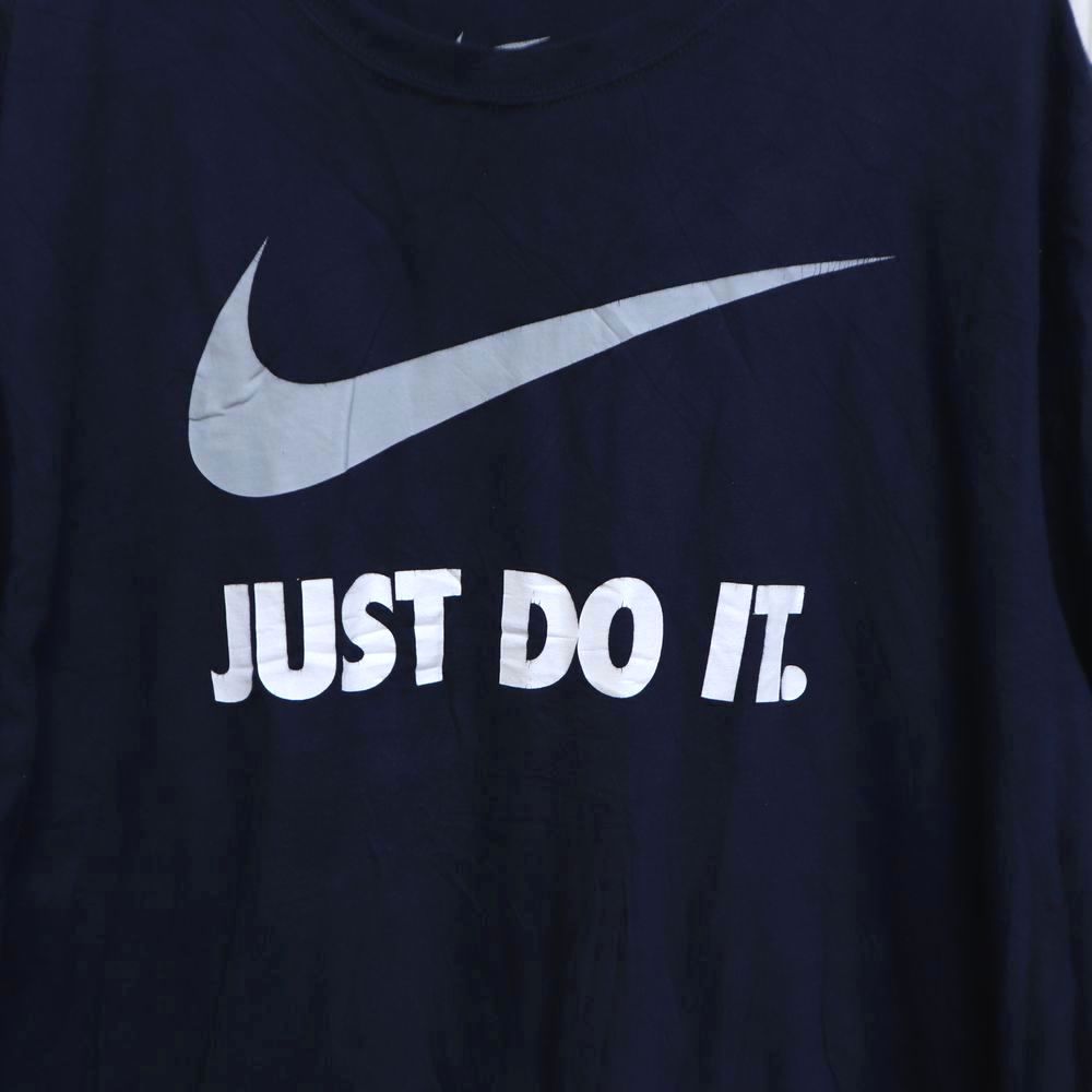 Smasell アメリカ仕入れ Nike ナイキ メンズ Xlサイズ カジュアル Tシャツ 半袖 ビッグロゴ クルーネック ネイビー 良品
