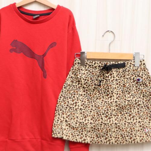 Frs1117 在庫1セット点限り 44点セット チャンピオン プーマ ナイキ アディダス フィラ ニューバランス ミズノ デサント など キッズ 子供服 スポーツ スキーウェア含む トップス ボトム ジャージ ハーフパンツ ロゴ Tシャツ パーカー スカート ヒョウ柄