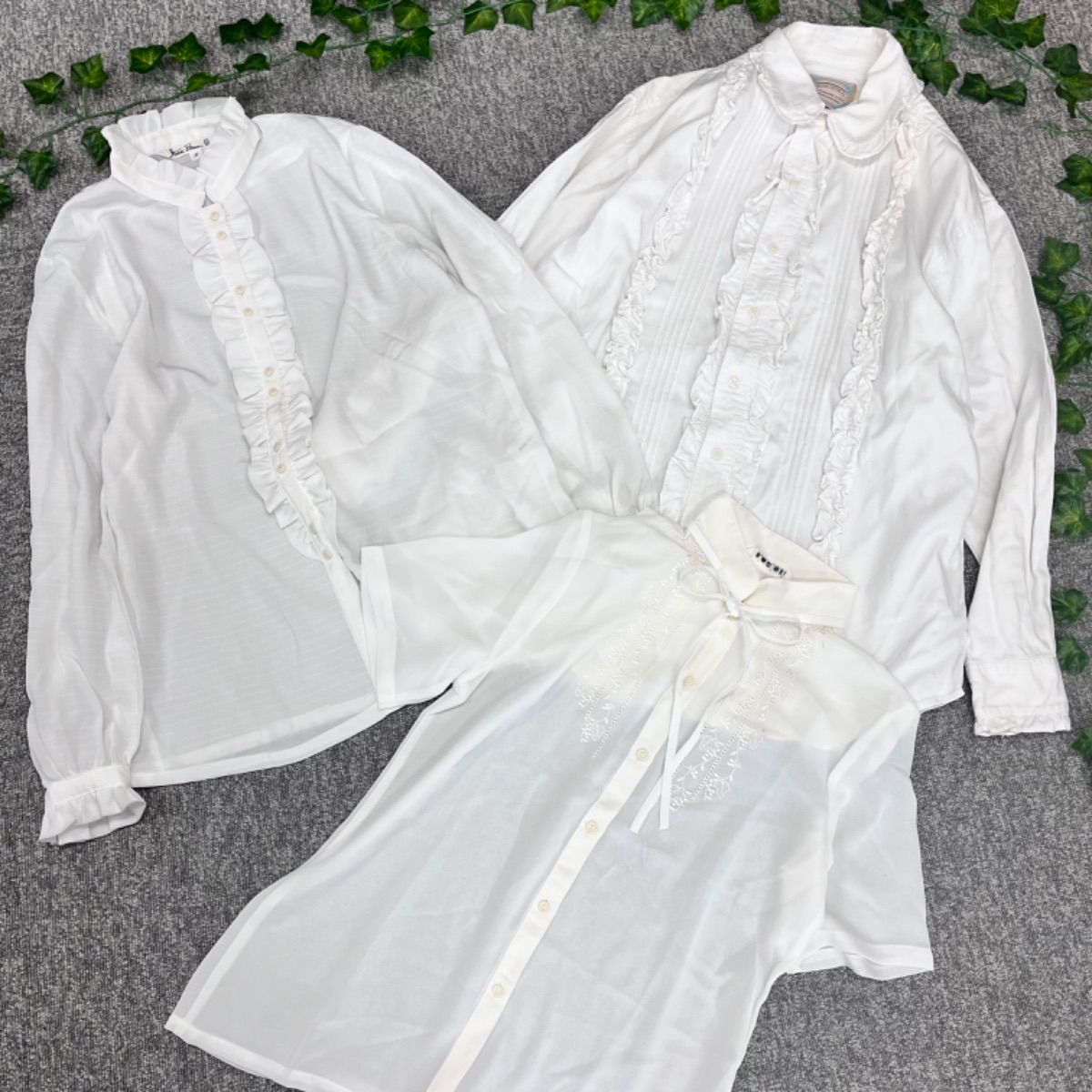 値下げ 希少 レトロ 白ブラウス 23点 セット TOKYO BLOUSE 花の 