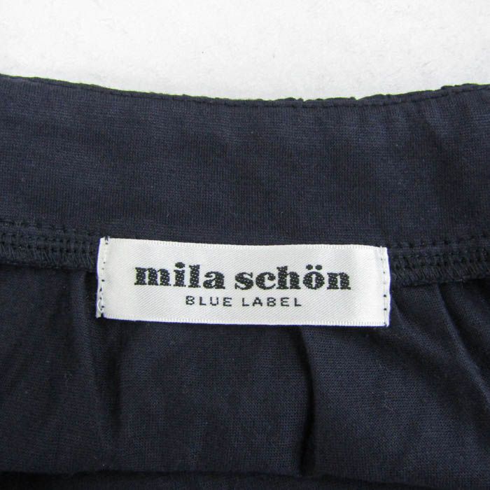 mila schon 半袖Tシャツ コットン 幾何学柄 サイズ42 ネイビー×ピンク 