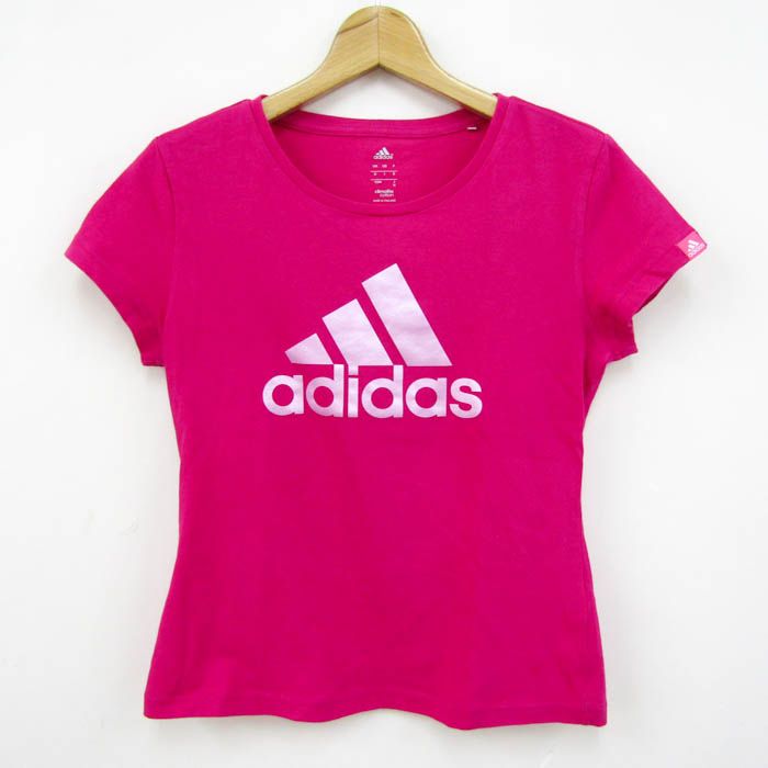 adidas ロゴプリント半袖Tシャツ コットン サイズM ピンク M36807