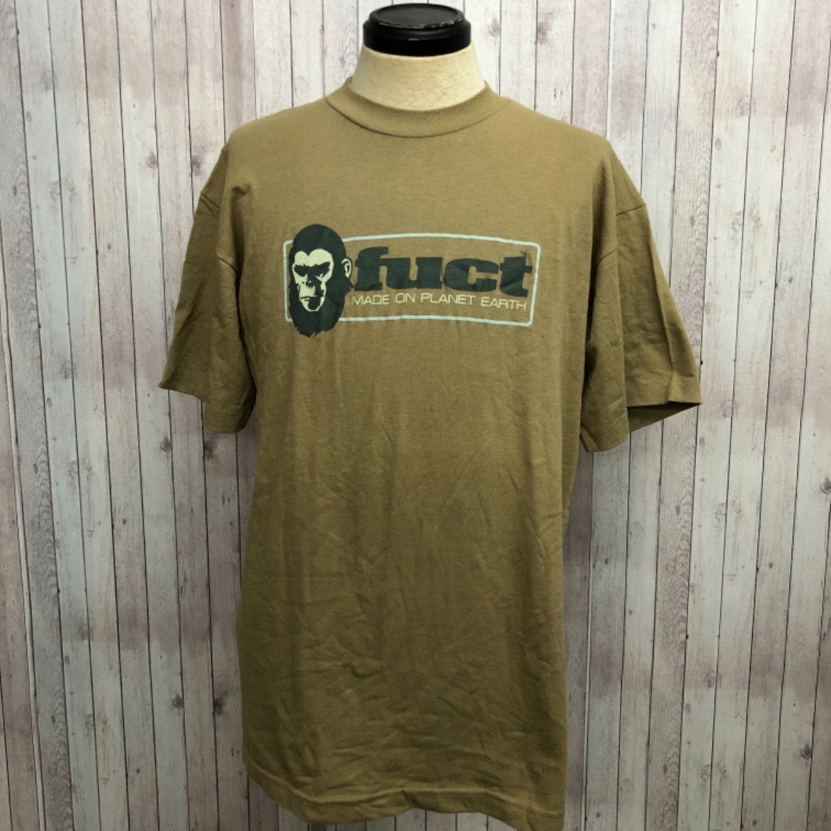 FUCT ファクト ロゴTシャツ カーキグリーン XL デッドストック 希少レア-