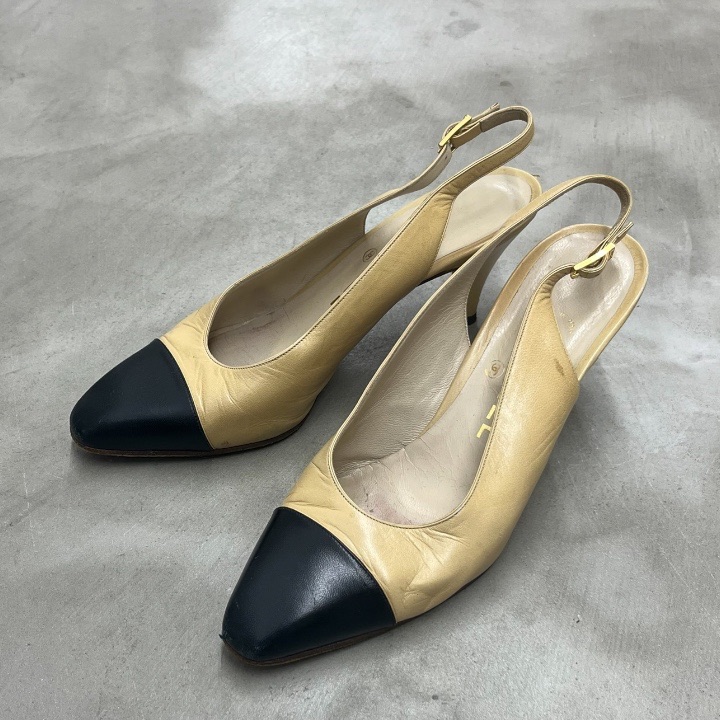 CHANEL パンプス バイカラー レザー 6C ベージュ｜店舗買取｜シューズ