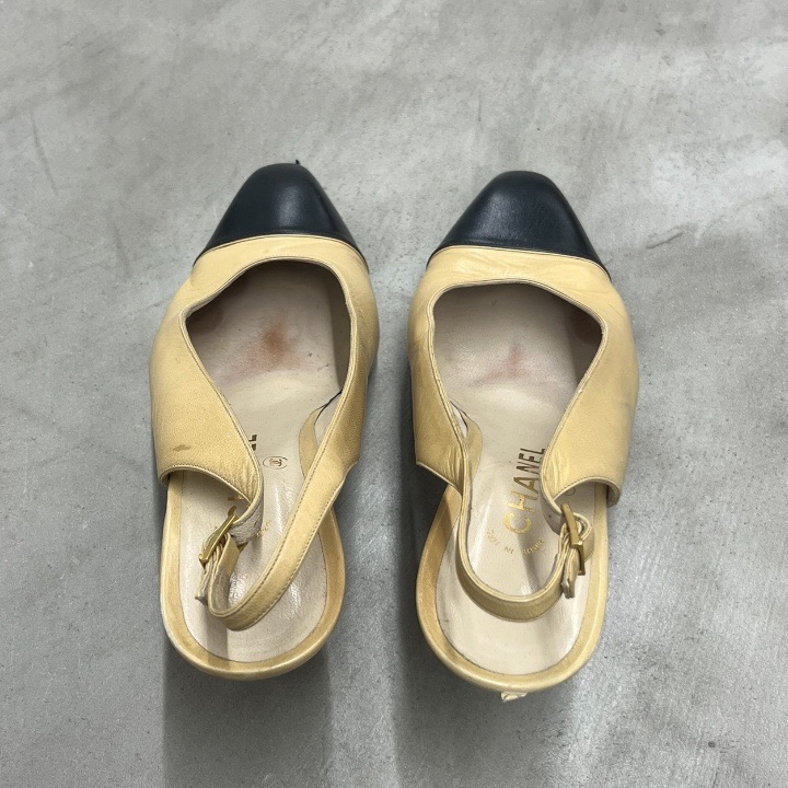 CHANEL パンプス バイカラー レザー 6C ベージュ｜店舗買取｜シューズ