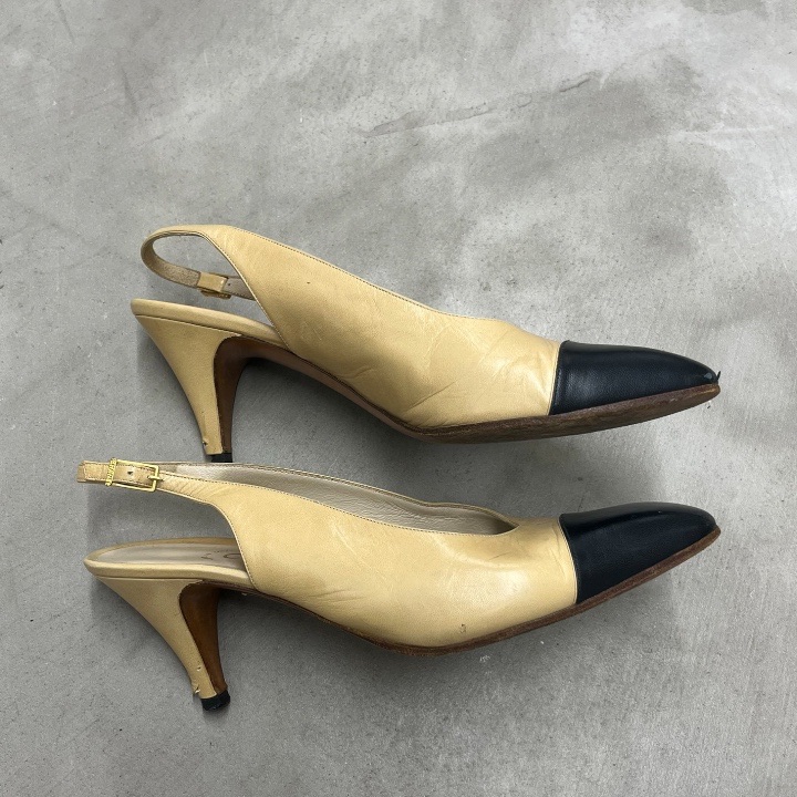 CHANEL パンプス バイカラー レザー 6C ベージュ｜店舗買取｜シューズ
