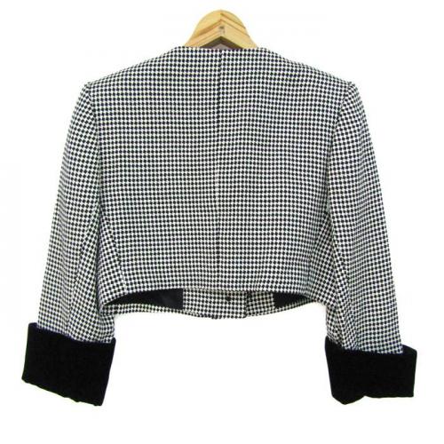 GIVENCHY ノーカラージャケット ショート丈 金パールボタン サイズ10 