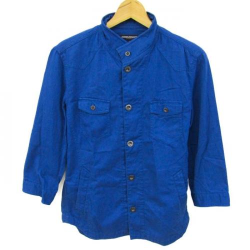 HIDEAWAYS NICOLE スタンドカラーシャツ ワークシャツ ブルゾン サイズ46 ブルー 6265-3707 A00217 HIDEAWAYS NICOLE 店舗買取 トップス シャツ ブラウス USEDのアパレル通販サイト - SMASELL スマセル