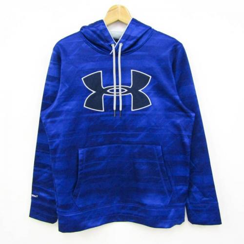 UNDER ARMOUR パーカー 裏起毛 ロゴ刺繍 サイズSM ブルー MTR1175 