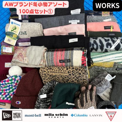 AWブランド冬小物100点アソートセット マフラー 帽子 手袋含む 業販 卸 