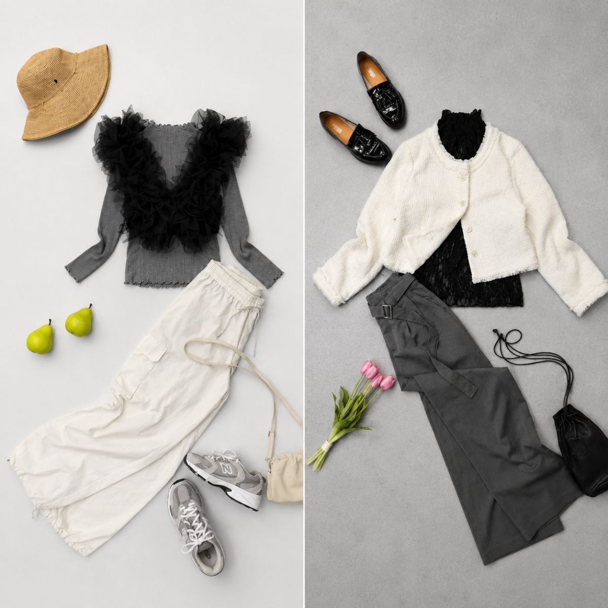 タイムセール!!】[40枚] モノトーン☆トレンドモードカジュアル コーデ 