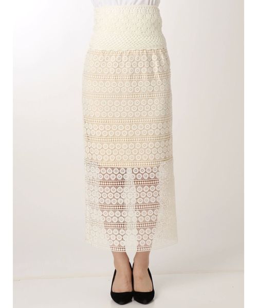 春夏大活躍のスカート◎新品☆LAGUNAMOON ラグナムーン かぎ編みレース  