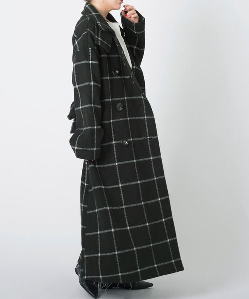 秋冬モデル◎新品☆M nort (エムノート) タンドカラーチェックロング 