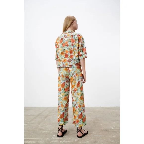 新品☆ZARA(ザラ) 花柄ワイドレッグパラッツォパンツ レディース|ZARA 新品☆ZARA(ザラ) 花柄ワイドレッグパラッツォパンツ レディース|ZARA