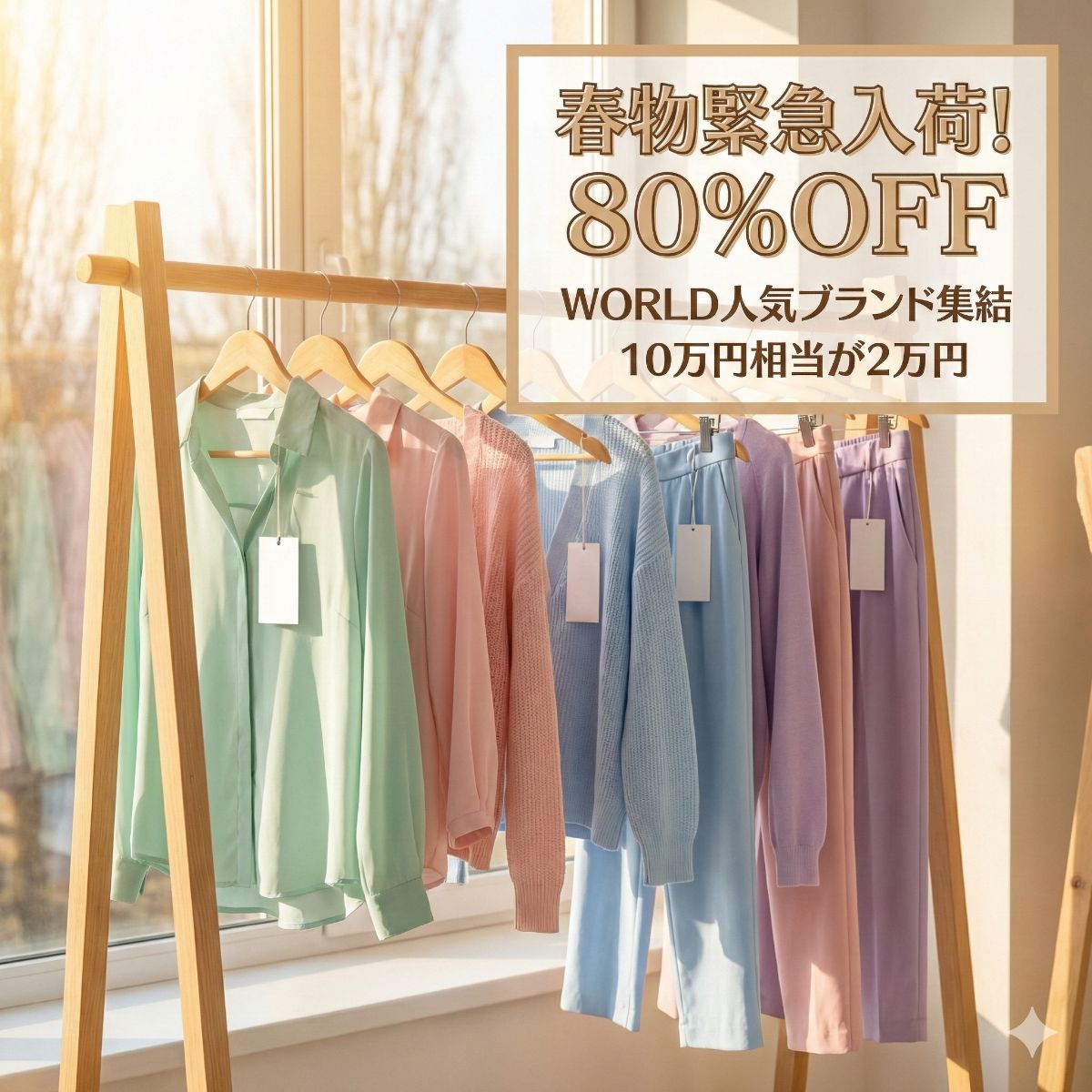 80%OFF】クードシャンス他 WORLD人気5ブランドMIX 2024SS 10万円相当 