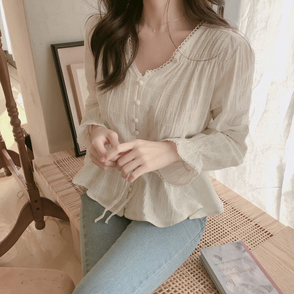 新作 大人可愛い ブラウス ハート柄 シフォンブラウス 深vネック フリル袖 二次会 日常 通勤通学 Smasell スマセル 公式通販 サスティナブルアウトレットモール スマセル