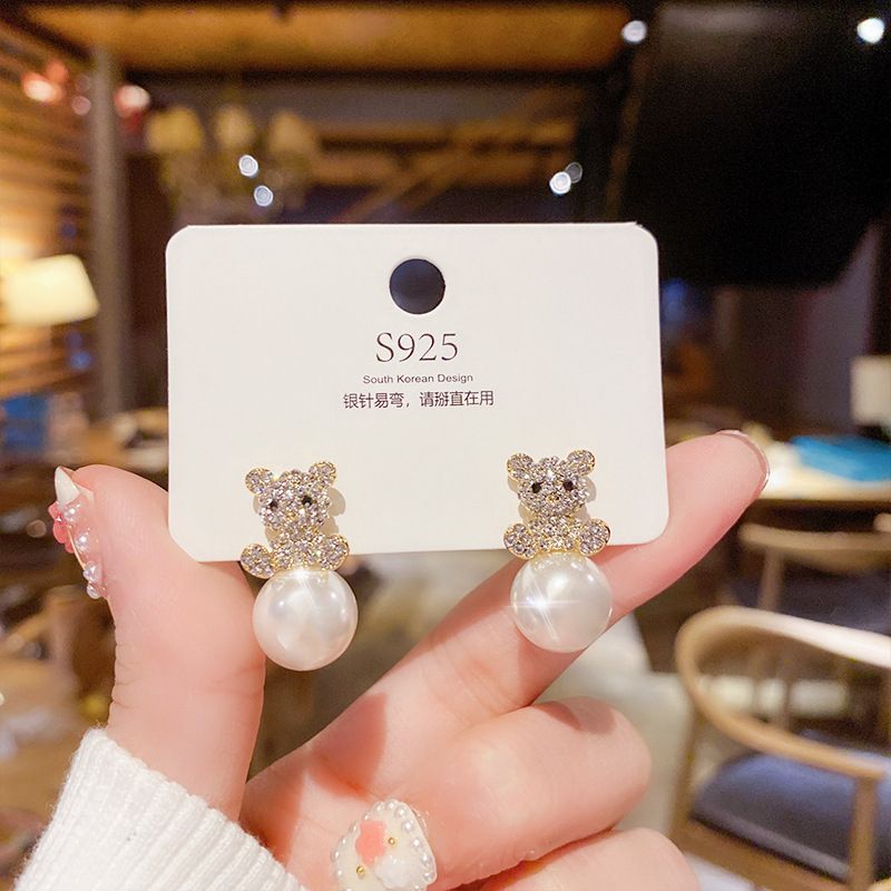 22新作 パール キャラクター ピアス アクセサリー シルバー キラキラ ストーン スタッドピアス Smasell スマセル 公式通販 サスティナブルアウトレットモール スマセル