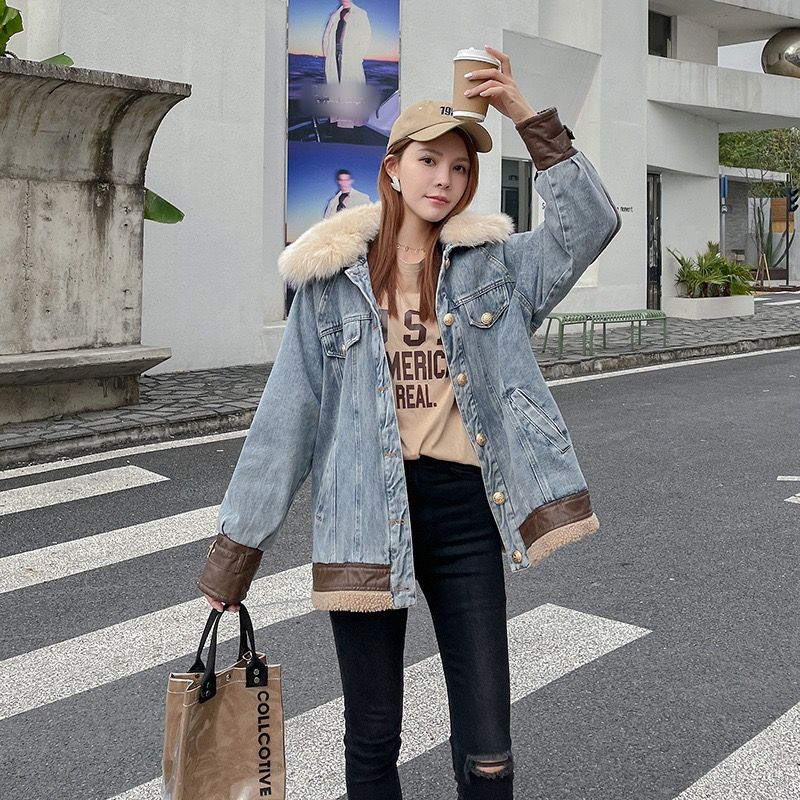 22秋冬新作 レディース デニムジャケット ジージャン フェイクファー Pu アウター コート Smasell スマセル 公式通販 サスティナブルアウトレットモール スマセル