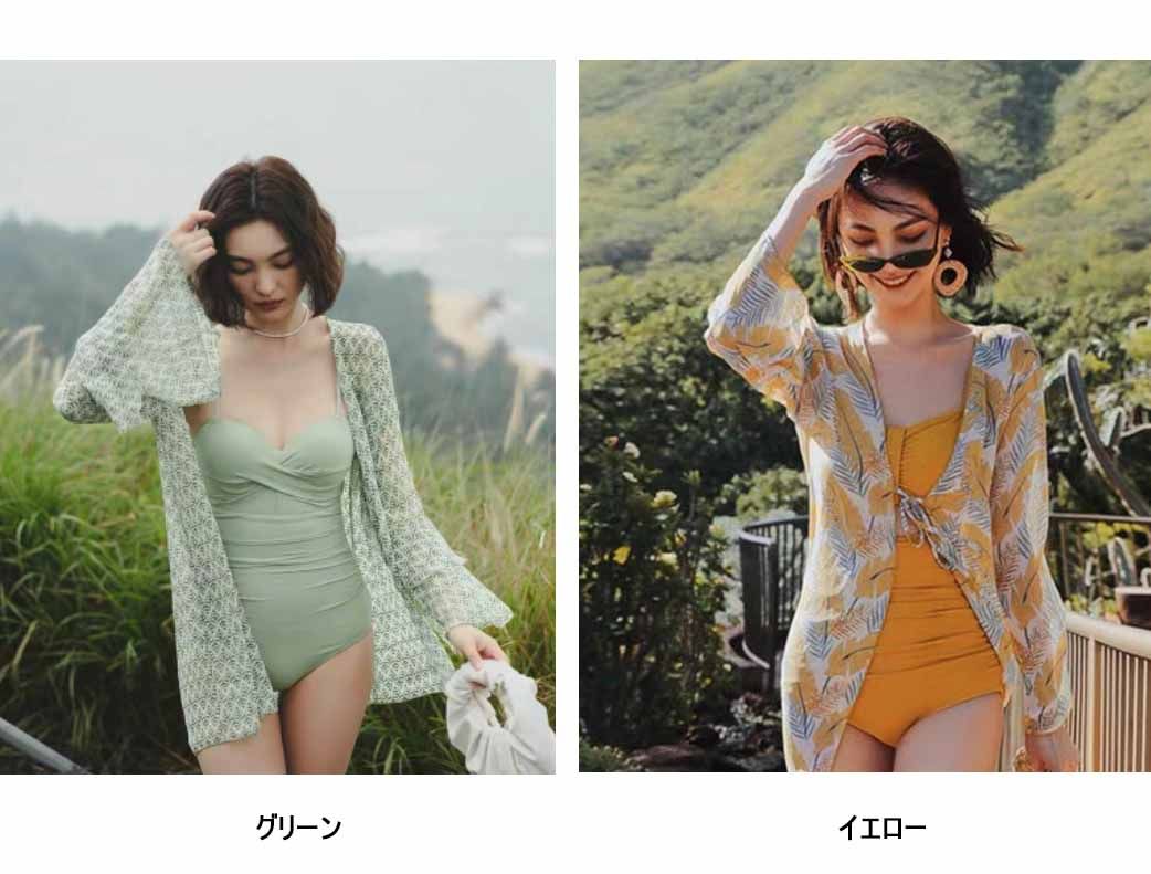 22新作 水着 シアーガウン付き 海 プール 透け感 スイムウェア フェイクビキニ S M L Xl 3way Smasell スマセル 公式通販 サスティナブルアウトレットモール スマセル