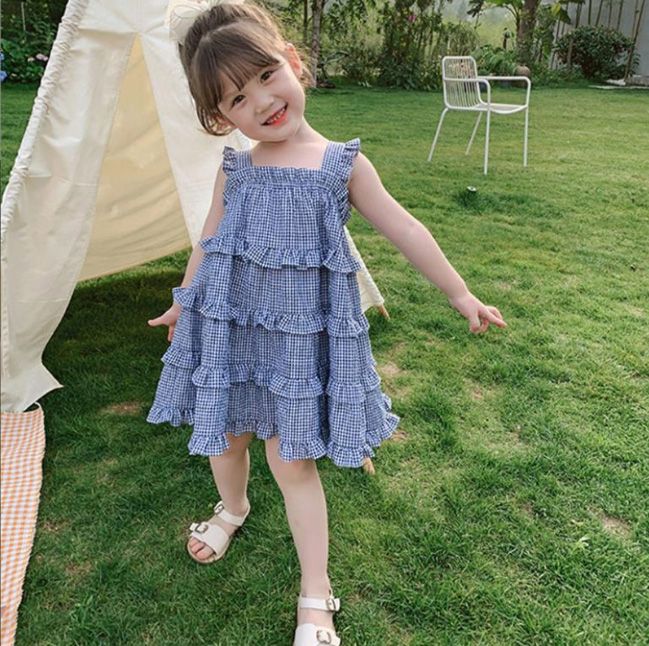 22新作 韓国子供服 子供 キッズ ワンピース ノースリーブ ティアード チェック 夏 フェミニン かわいい Smasell スマセル 公式通販 サスティナブルアウトレットモール スマセル