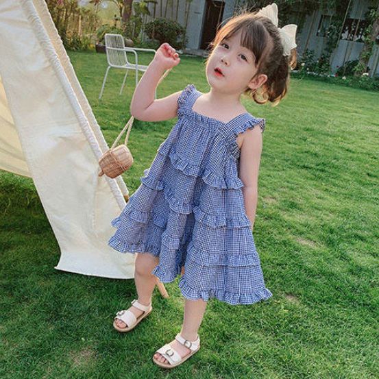 22新作 韓国子供服 子供 キッズ ワンピース ノースリーブ ティアード チェック 夏 フェミニン かわいい Smasell スマセル 公式通販 サスティナブルアウトレットモール スマセル