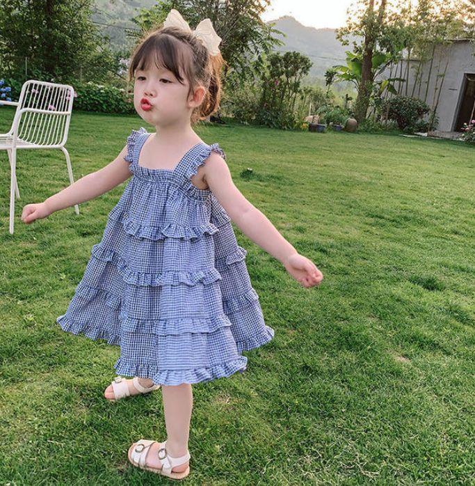 22新作 韓国子供服 子供 キッズ ワンピース ノースリーブ ティアード チェック 夏 フェミニン かわいい Smasell スマセル 公式通販 サスティナブルアウトレットモール スマセル