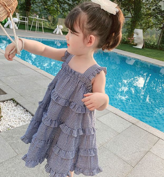 22新作 韓国子供服 子供 キッズ ワンピース ノースリーブ ティアード チェック 夏 フェミニン かわいい Smasell スマセル 公式通販 サスティナブルアウトレットモール スマセル