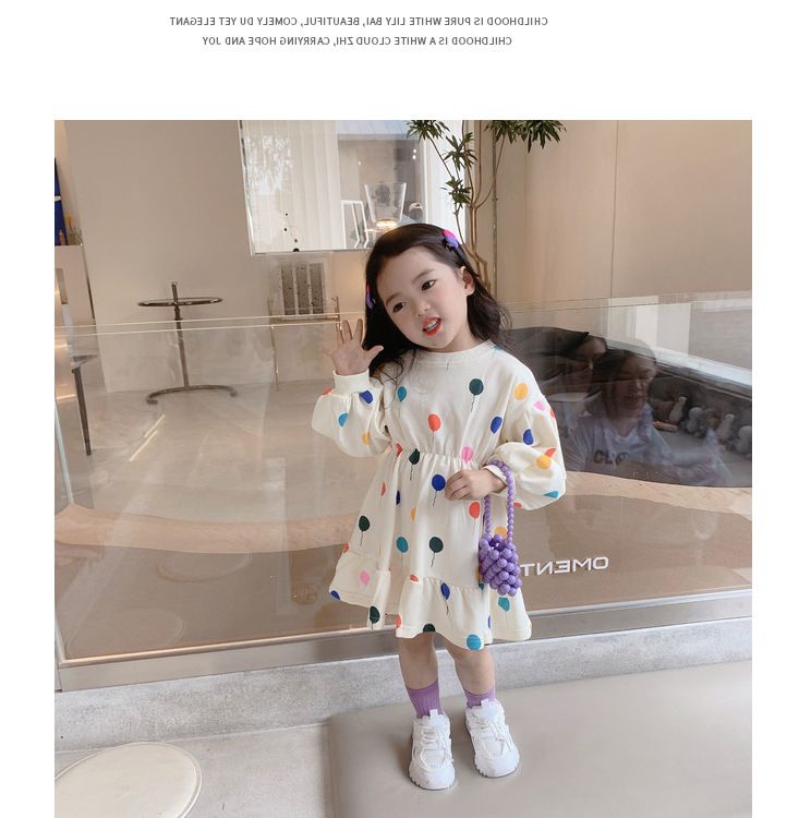 22新作 韓国子供服 子供 キッズ ワンピース ハート 長袖 風船 かわいい 女の子 裾フリル 秋 冬 春 Smasell スマセル 公式通販 サスティナブルアウトレットモール スマセル