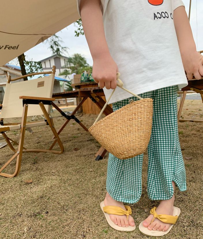 22新作 韓国子供服 子供 キッズ パンツ ズボン ギンガムチェック柄 ボトムス ワイド ゆったりかわいい Smasell スマセル 公式通販 サスティナブルアウトレットモール スマセル