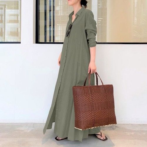 21春夏新作 レディースワンピース シャツ ワンピース マキシ トレンド 着回し 体系カバー Smasell スマセル 公式通販 サスティナブルアウトレットモール スマセル
