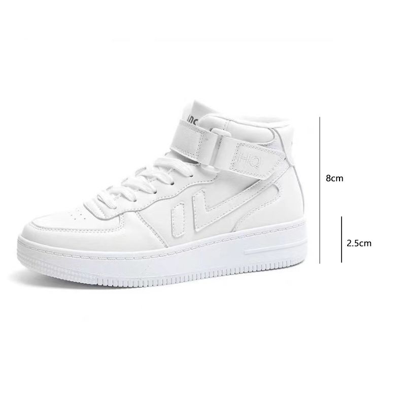 22新作 レディース スニーカー シューズ 靴 紐靴 シンプル 白 厚底 ハイカット 通気性 マジックテープ Smasell スマセル 公式通販 サスティナブルアウトレットモール スマセル