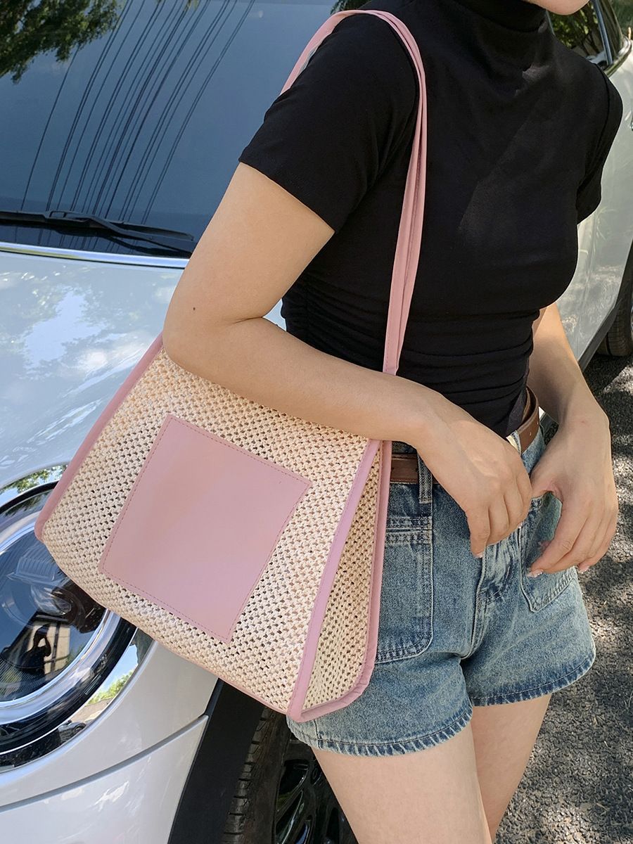 フラワーの変形なしでしっかり美品！春夏にピッタリ大容量ストロートートバッグ ALTROSE トートバッグ トート 大きめ 大きい 大容量 a4 A4