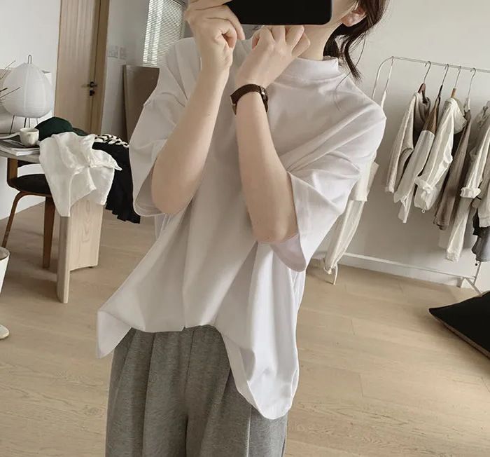 新作 レディース プチハイネック tシャツ レディース 春夏