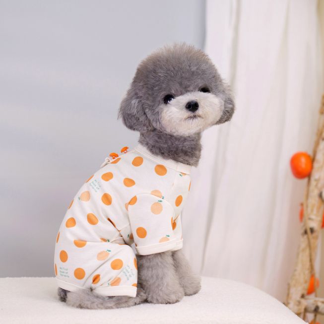 優れた品質 春夏 ペットロンパース 犬猫ペット ドット柄 水玉模様 ペット服 ジャケット・アウター