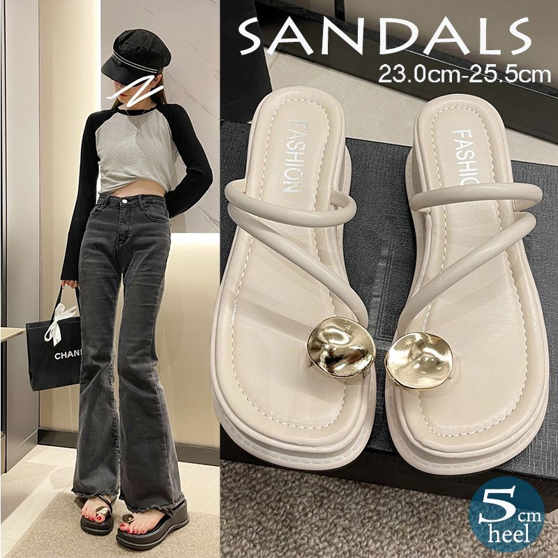 新作 レディース サンダル フラット ストラップサンダル 黒