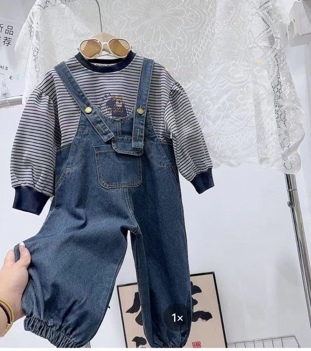 デニム オールインワン 長袖 チェーン S-2XL 韓国 7-266 デニム オールインワン ショートパンツ レディース 韓国