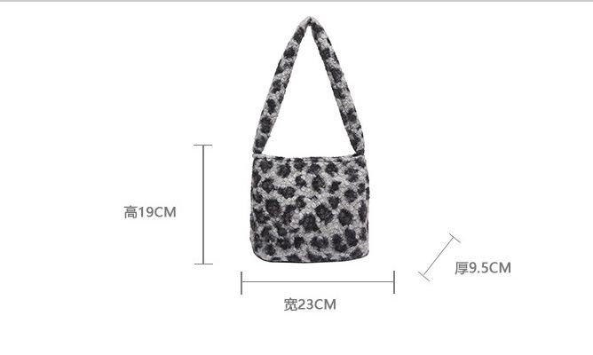ひょう柄ブラック系ボア️ブラック　手提げバッグ 2023新作 レディース ショルダーバッグ トートバッグ かばん アニマル