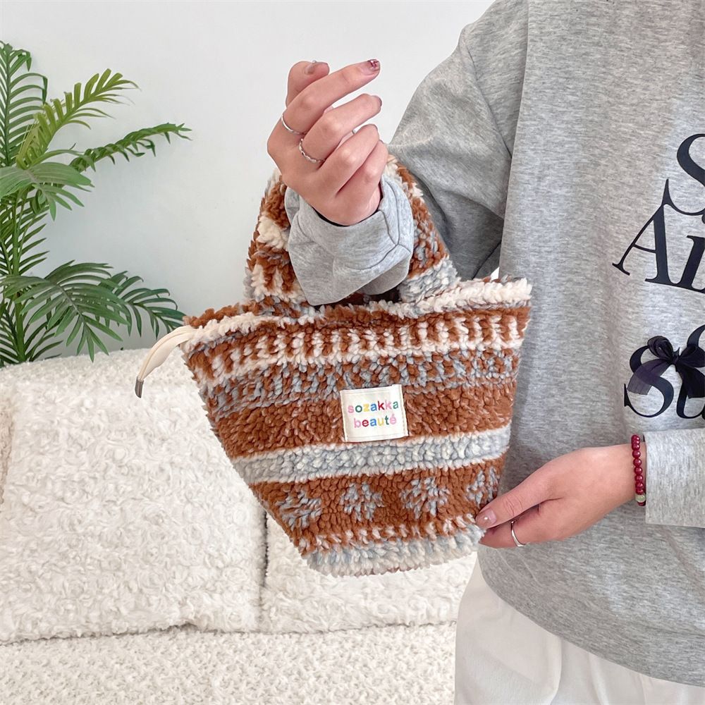 新作 トートバッグ ヒョウ柄 レオパード柄 もこもこ プードルファー