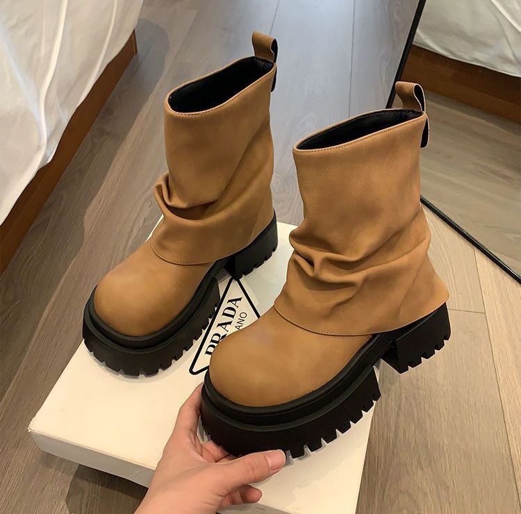 在庫処分■新品【26.5cm】ブーツ 軽量 幅広 ワークブーツ サイドジップ ヴィンテージ 靴 ハイカット スニーカー メンズ カジュアルシューズ 大きいサイズ 25.5cm 26cm 26.5cm 対応 くしゅくしゅロング エンジニアブーツ 幅広 甲高 ワイズ 4e レディース ブーツ  大きい 太め 歩きやすい おしゃれ 履き口 靴レディース モデルサイズ 黒 スエード 25 25.5 26 26.5 25センチ 25.5センチ