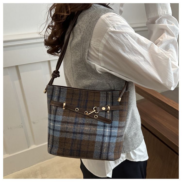 新作 レディース チェック柄 ベルト バックル ショルダーバッグ ワン