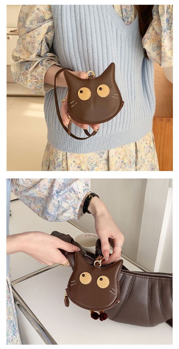 小物入れ イヤホン入れ ポーチ 猫 コインケース ストラップ ミニ