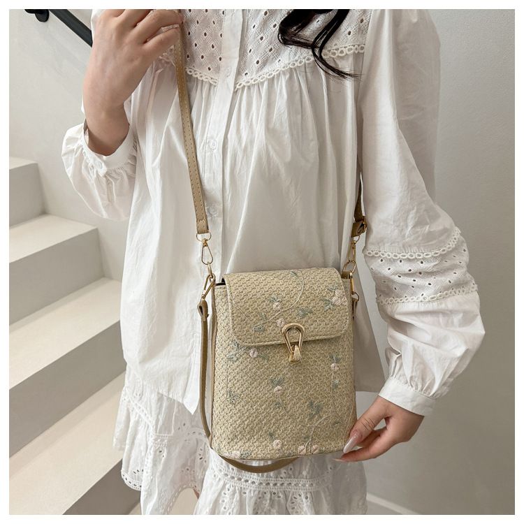 新作 レディース ミニショルダーバッグ 刺繍 かご風 可愛い