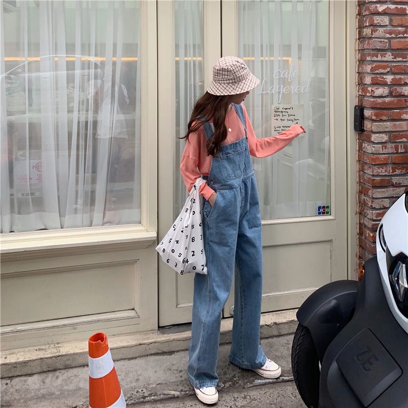 レディース 大人かわいい オーバーオール ジーンズ ワイドパンツ 