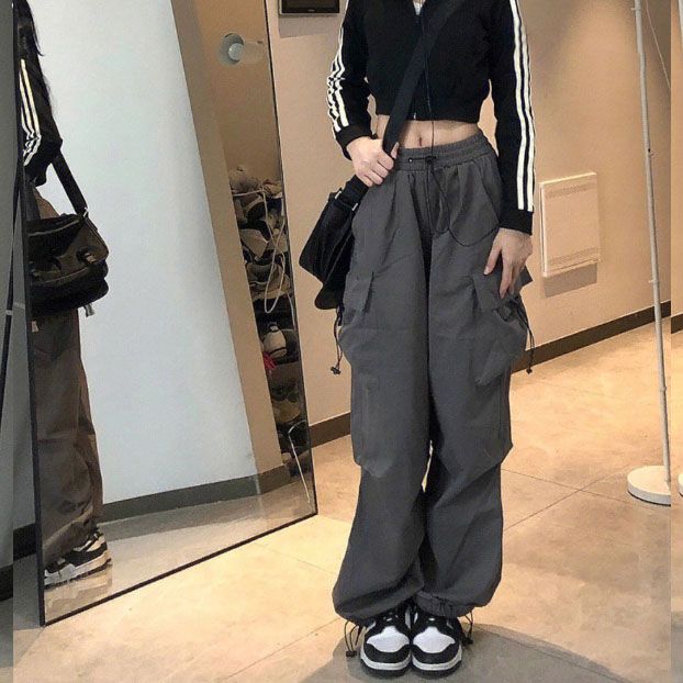 2023新作 トレンド レディース カーゴパンツ イージー ズボン ワイド  