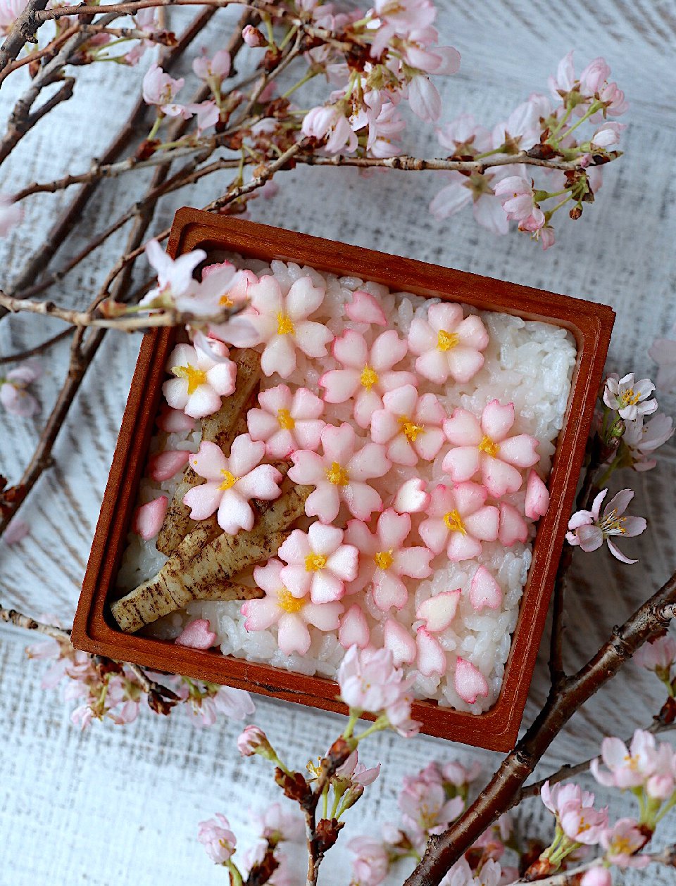 本日わが家の開花宣言！朝から食卓は桜祭り♪