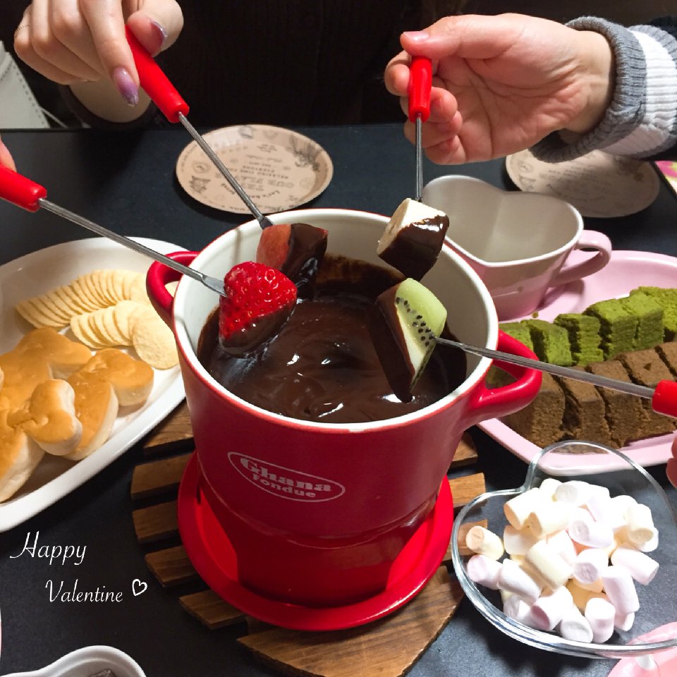 今夜はディナーもバレンタインメニューで♪