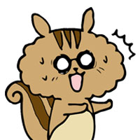 驚く兄リスのイラスト