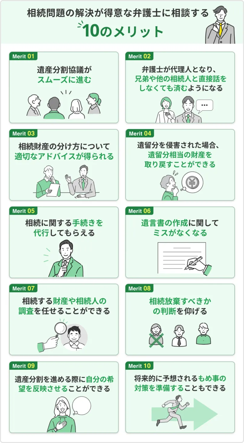 相続問題を弁護士に依頼する10つのメリット
