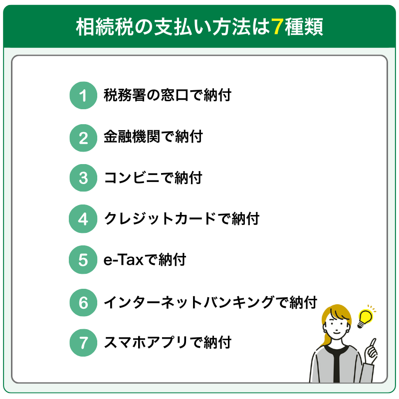 相続税の支払い方法は7種類